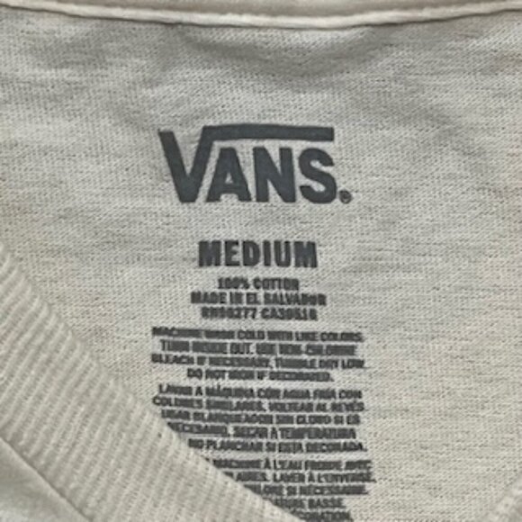 NEW Vans Sunflower Skull Graphic T-shirt Men’s Size Medium Ivory NWT - Picture 4 of 5